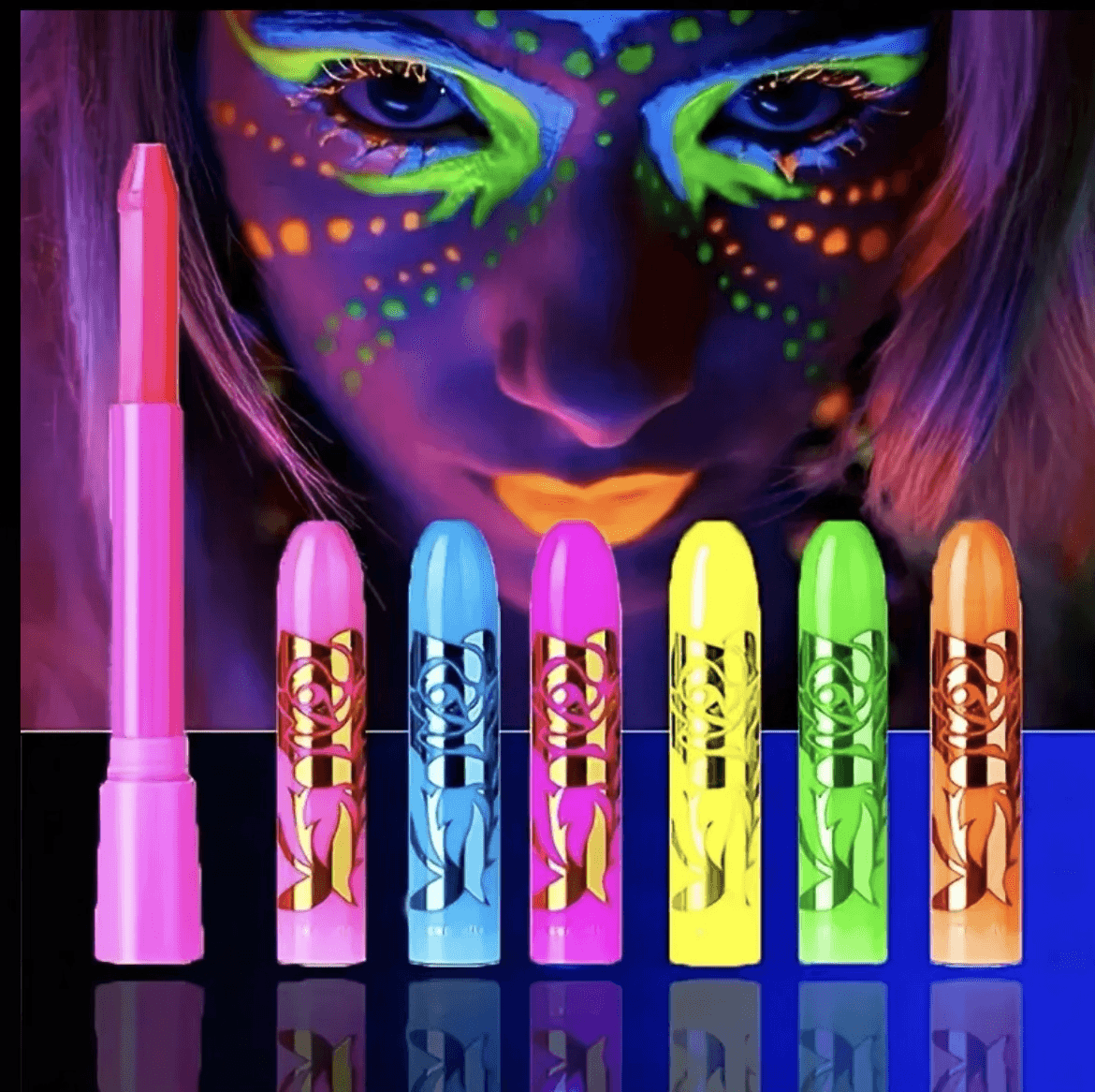 Kit de crayons néon pour le visage - SDEG Glitter