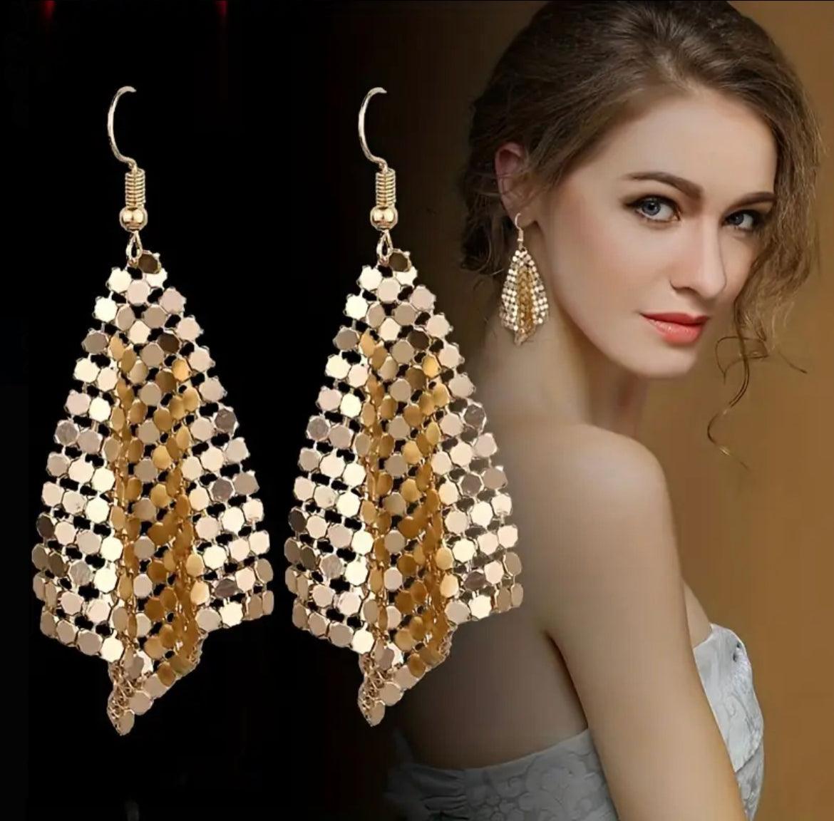 Boucles D'oreilles Pendantes En Feuilles De Grain - SDEG Glitter