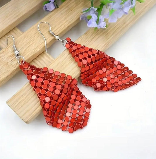 Boucles D'oreilles Pendantes En Feuilles De Grain - SDEG Glitter